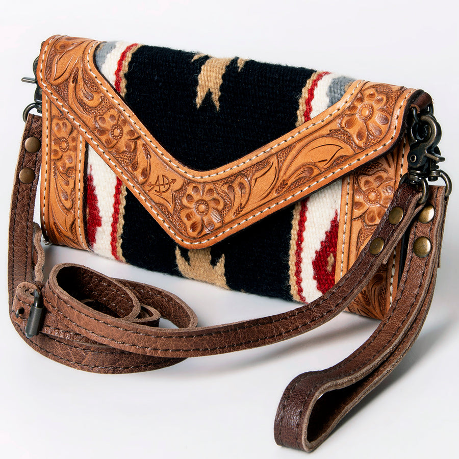 American Darling Handcrafted Hand Tooled Leather Saddle Blanket Envelope - Uhorse