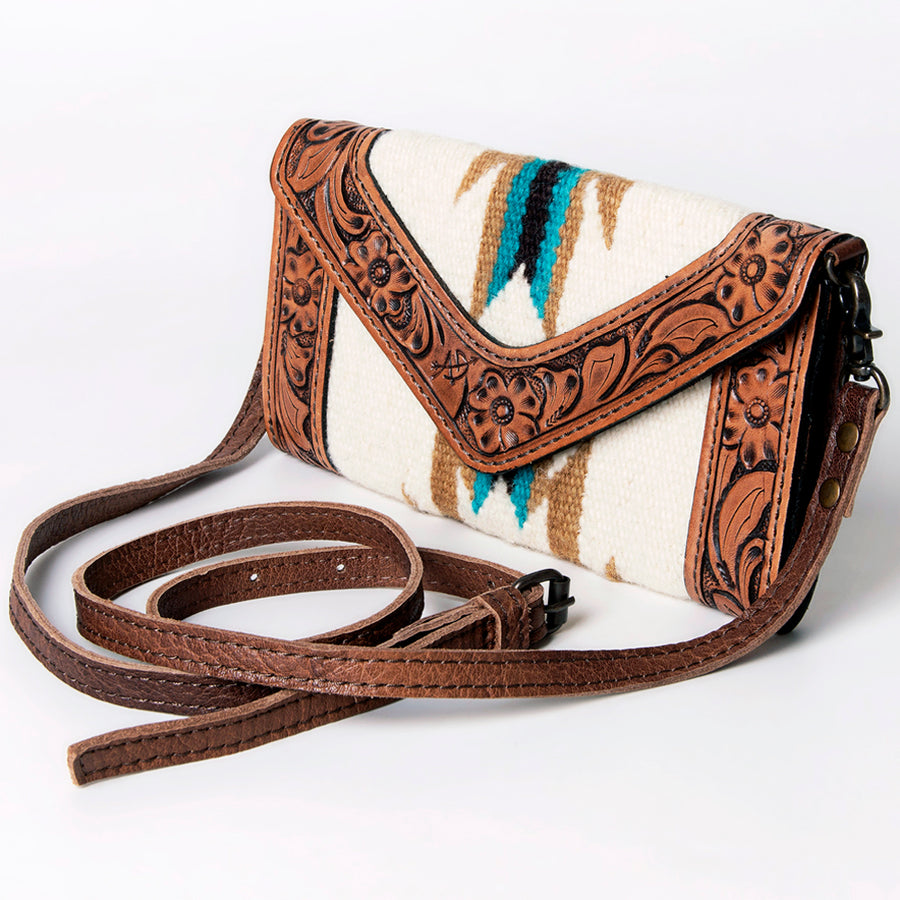 American Darling Handcrafted Hand Tooled Leather Saddle Blanket Envelope - Uhorse