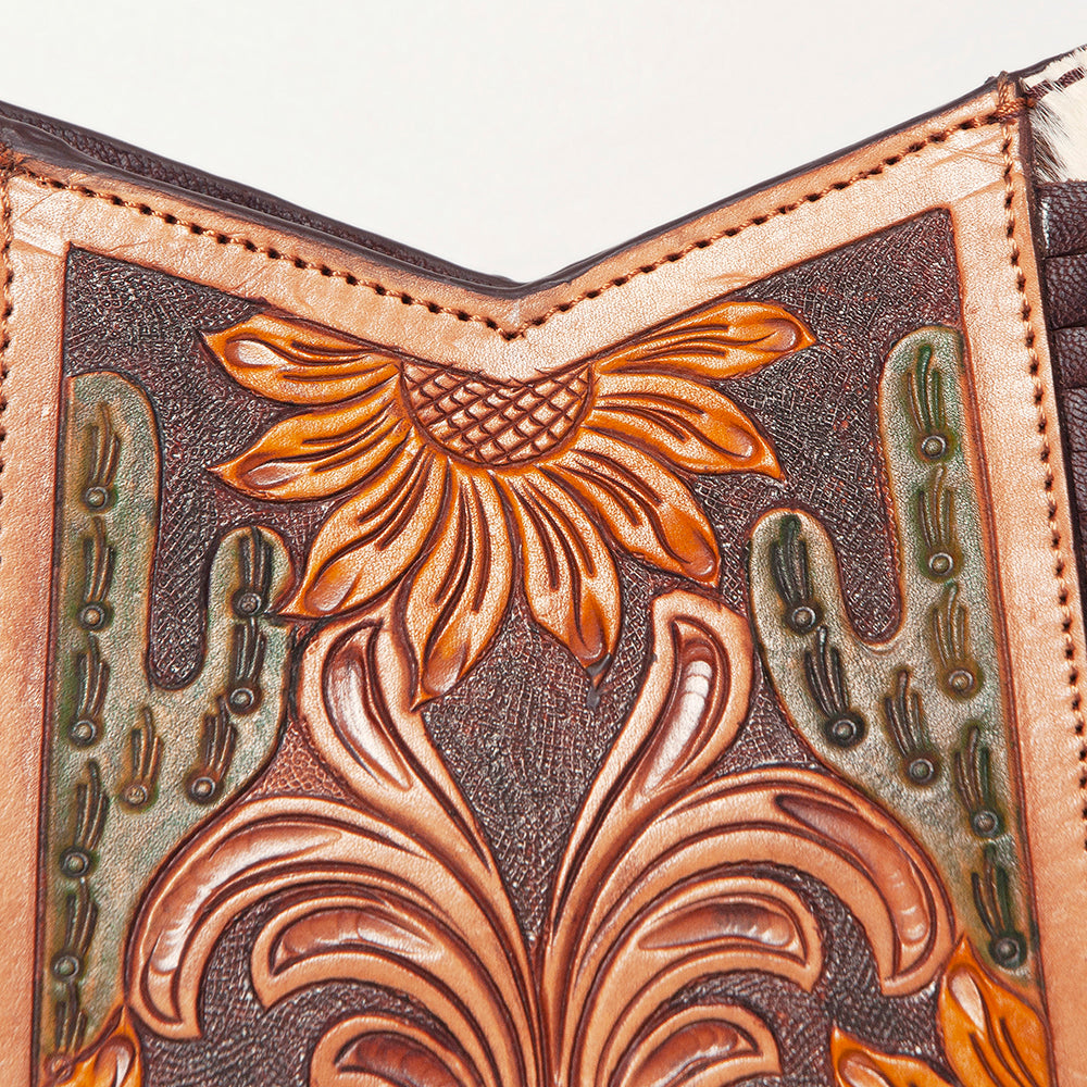 American Darling Large Crossbody Hand Tooled Hair On Genuine Leather Women Bag Western Handbag Purse