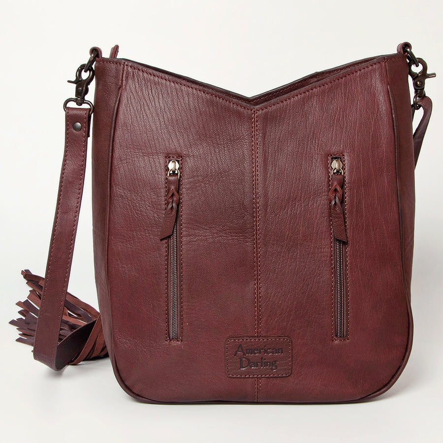American Darling Large Crossbody Hand Tooled Hair On Genuine Leather Women Bag Western Handbag Purse