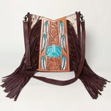American Darling Large Crossbody Hand Tooled Hair On Genuine Leather Women Bag Western Handbag Purse