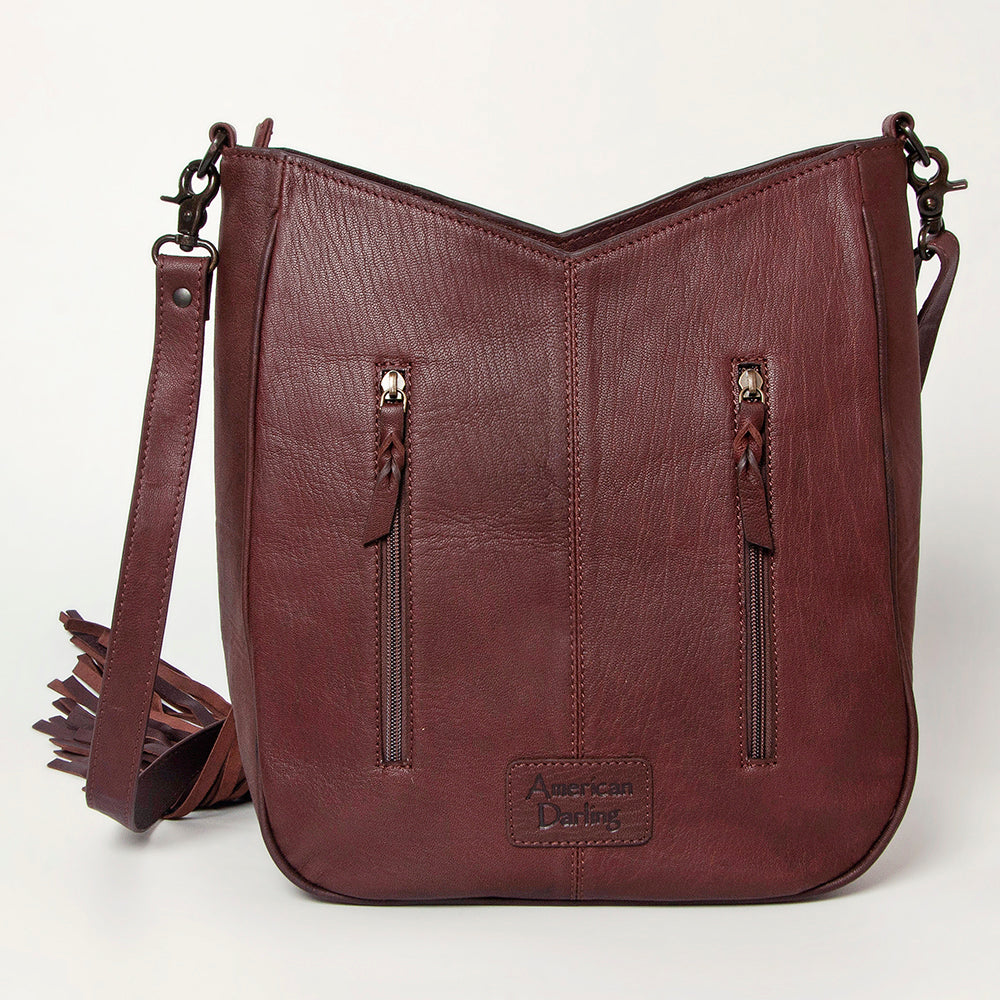 American Darling Large Crossbody Hand Tooled Hair On Genuine Leather Women Bag Western Handbag Purse