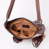 American Darling Large Crossbody Hand Tooled Hair On Genuine Leather Women Bag Western Handbag Purse