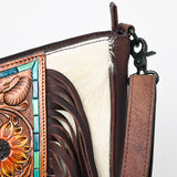 American Darling Large Crossbody Hand Tooled Hair On Genuine Leather Women Bag Western Handbag Purse