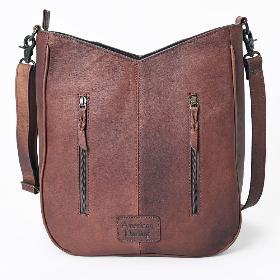 American Darling Large Crossbody Hand Tooled Hair On Genuine Leather Women Bag Western Handbag Purse