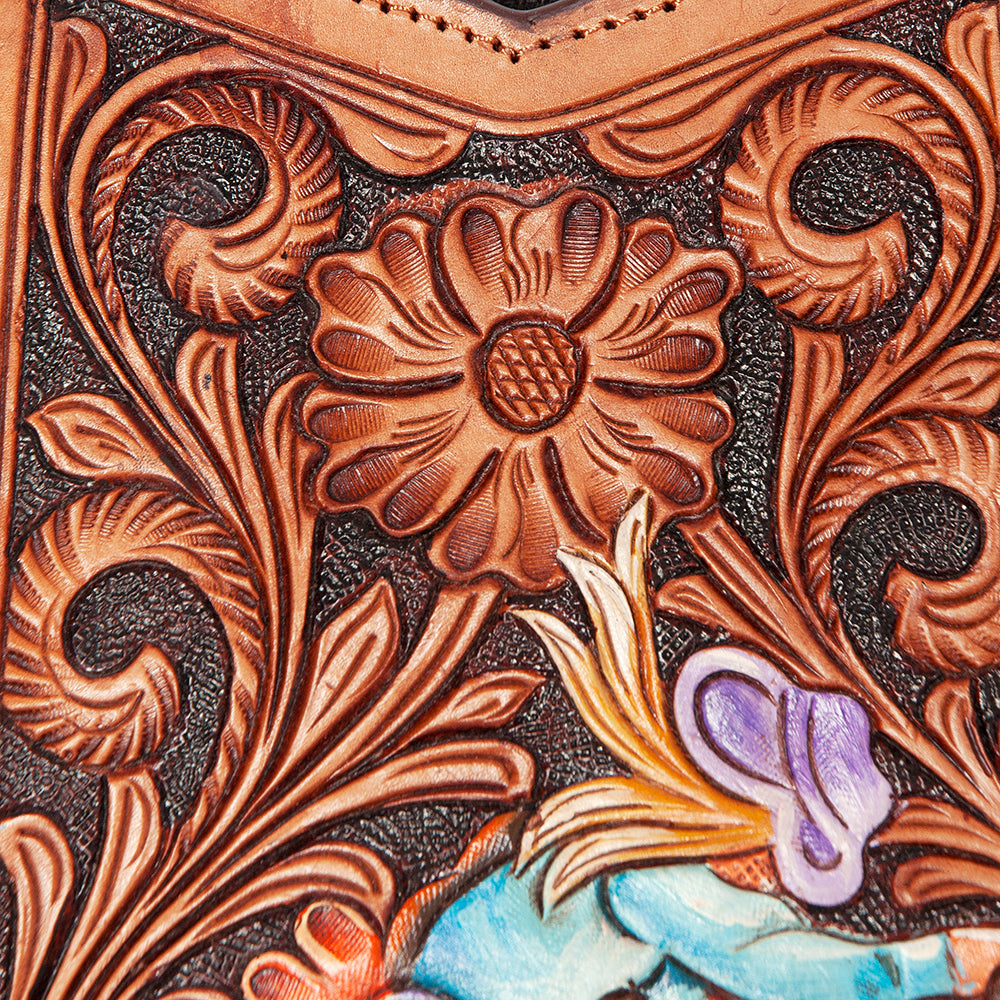 American Darling Large Crossbody Hand Tooled Hair On Genuine Leather Women Bag Western Handbag Purse