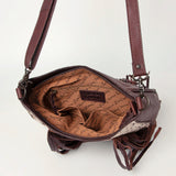 American Darling Large Crossbody Hand Tooled Hair On Genuine Leather Women Bag Western Handbag Purse