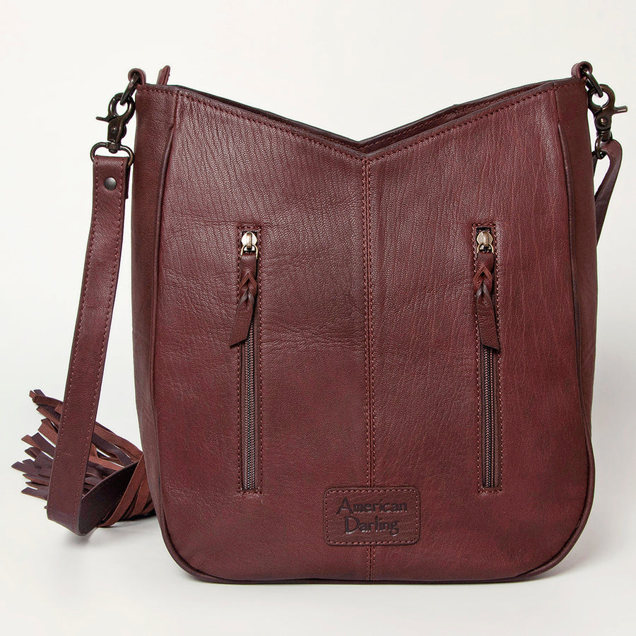 American Darling Large Crossbody Hand Tooled Hair On Genuine Leather Women Bag Western Handbag Purse
