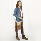 American Darling Large Crossbody Hand Tooled Hair On Genuine Leather Women Bag Western Handbag Purse