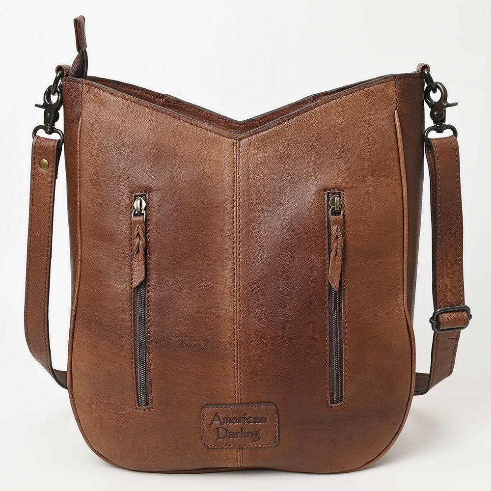 American Darling Large Crossbody Hand Tooled Hair On Genuine Leather Women Bag Western Handbag Purse