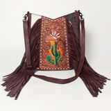 American Darling Large Crossbody Hand Tooled Hair On Genuine Leather Women Bag Western Handbag Purse
