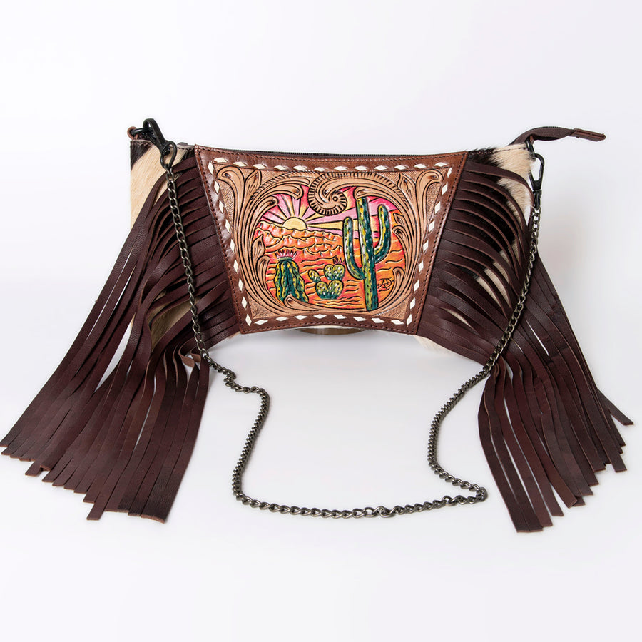 American Darling Cross Body I Hand Tooled Hair-On Genuine Leather Women Bag Western Handbag Purse