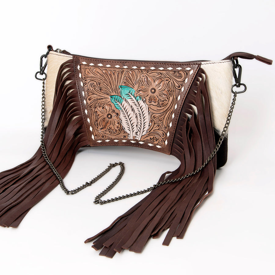 American Darling Cross Body I Hand Tooled Hair-On Genuine Leather Women Bag Western Handbag Purse - Uhorse