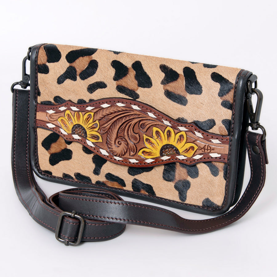 American Darling Cross Body I Hand Tooled Hair-On Genuine Leather Women Bag Western Handbag Purse - Uhorse