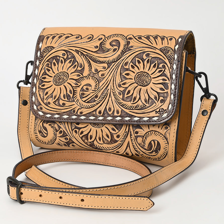 American Darling Cross Body I Hand Tooled Genuine Leather Women Bag Western Handbag Purse - Hilason
