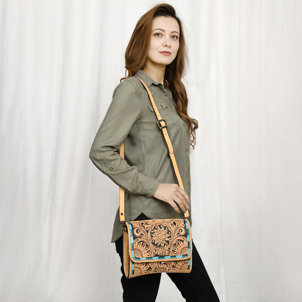 American Darling Cross Body I Hand Tooled Genuine Leather Women Bag Western Handbag Purse