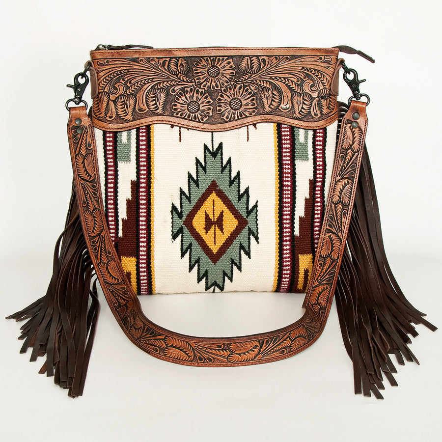 American Darling Signature Crossbody Hand Tooled Saddle Blanket Genuine Leather Women Bag Western Handbag Purse