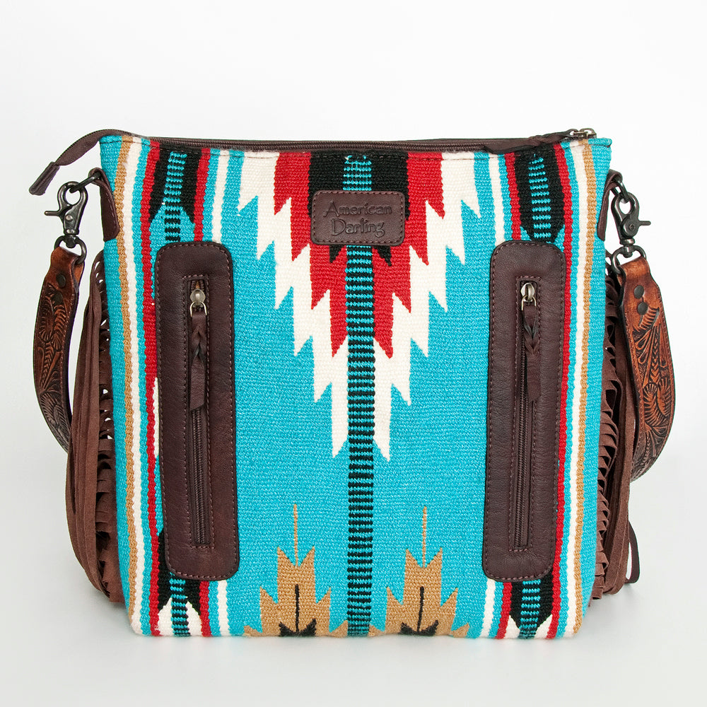 American Darling Signature Crossbody Hand Tooled Saddle Blanket Genuine Leather Women Bag Western Handbag Purse