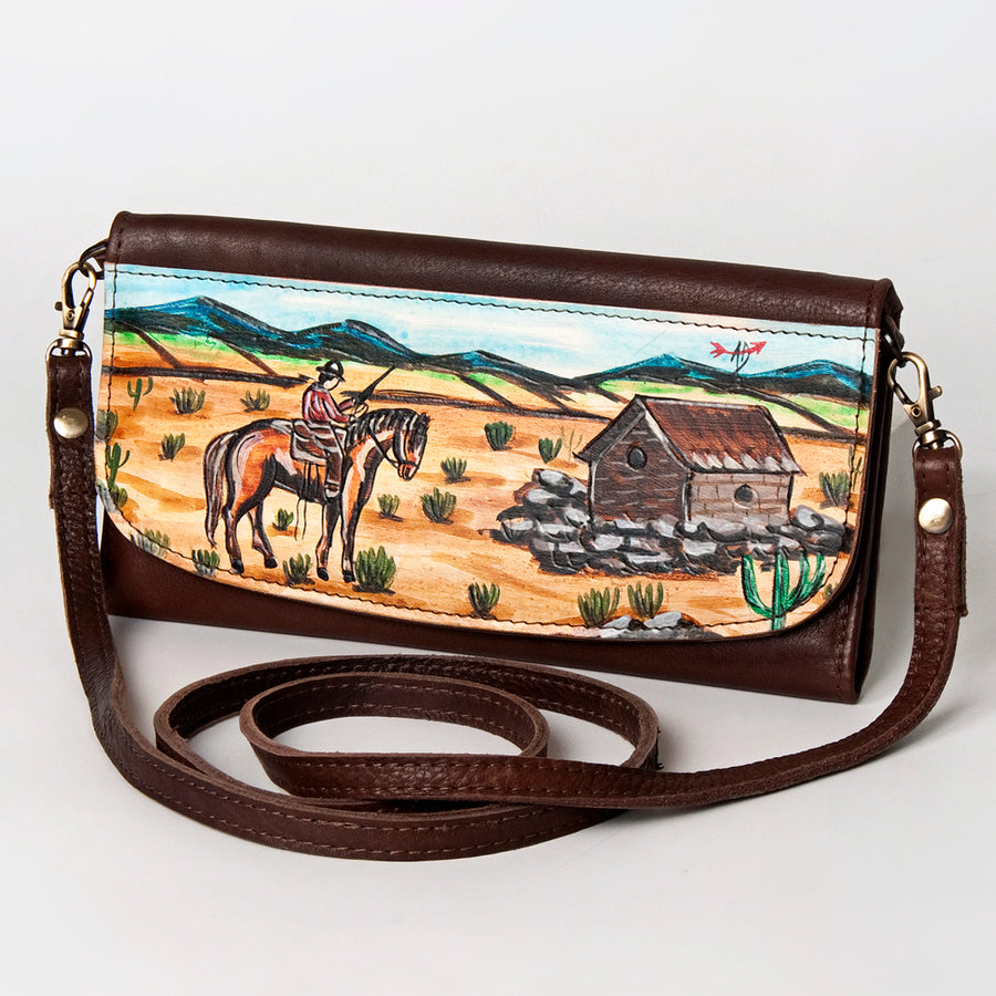 American Darling Hand-Painted Western Leather Small Cross body Bag - Uhorse