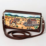 American Darling Wallet Hair on Full Grain Genuine Leather Western Women Bag | Handbag Purse Travel Clutch