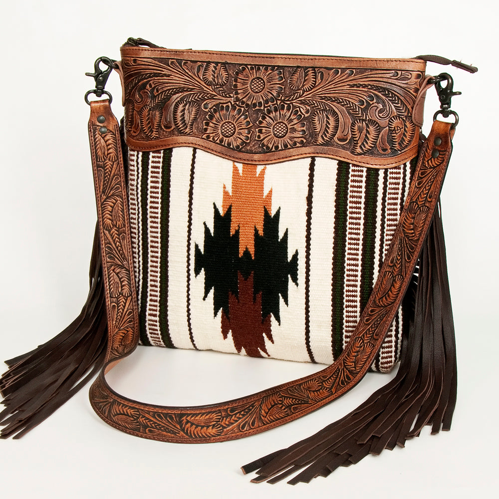 American Darling Signature Crossbody Hand Tooled Saddle Blanket Genuine Leather Women Bag Western Handbag Purse