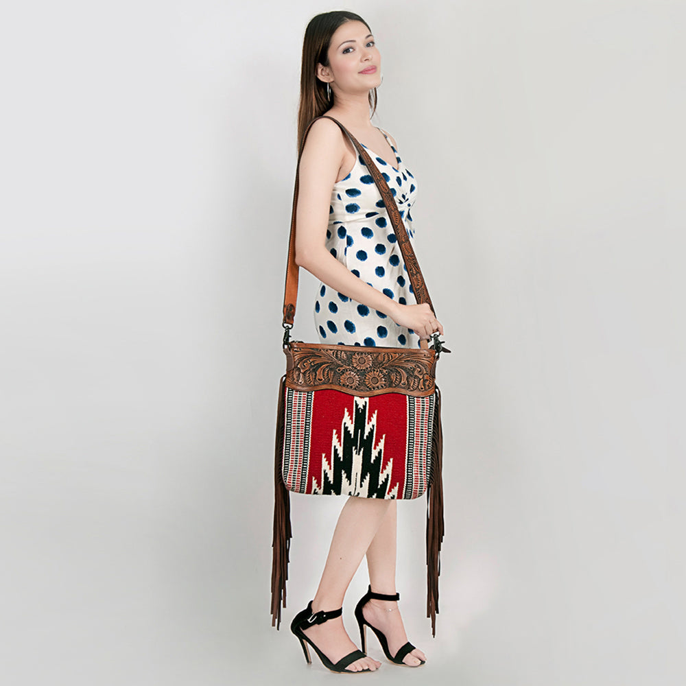 American Darling Signature Crossbody Hand Tooled Saddle Blanket Genuine Leather Women Bag Western Handbag Purse