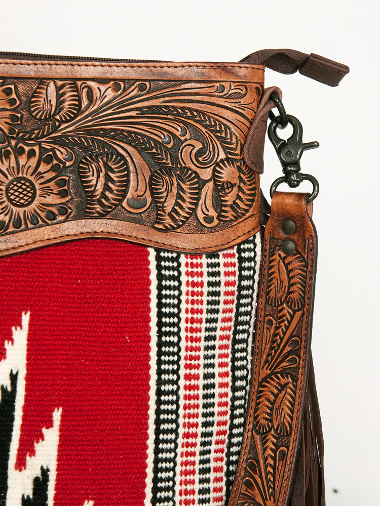 American Darling Signature Crossbody Hand Tooled Saddle Blanket Genuine Leather Women Bag Western Handbag Purse