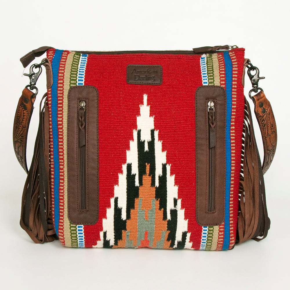 American Darling Signature Crossbody Hand Tooled Saddle Blanket Genuine Leather Women Bag Western Handbag Purse