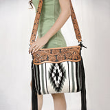 American Darling Signature Crossbody Hand Tooled Saddle Blanket Genuine Leather Women Bag Western Handbag Purse