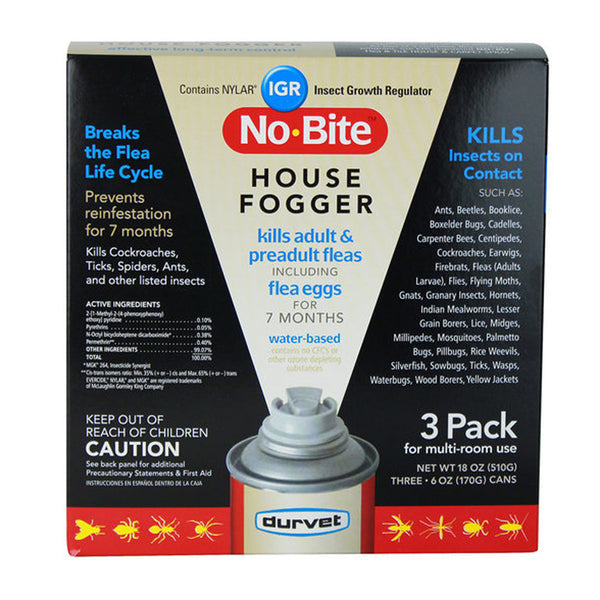 Durvet No Bite Igr House Fogger Kill Flea Eggs Spray Pack Of