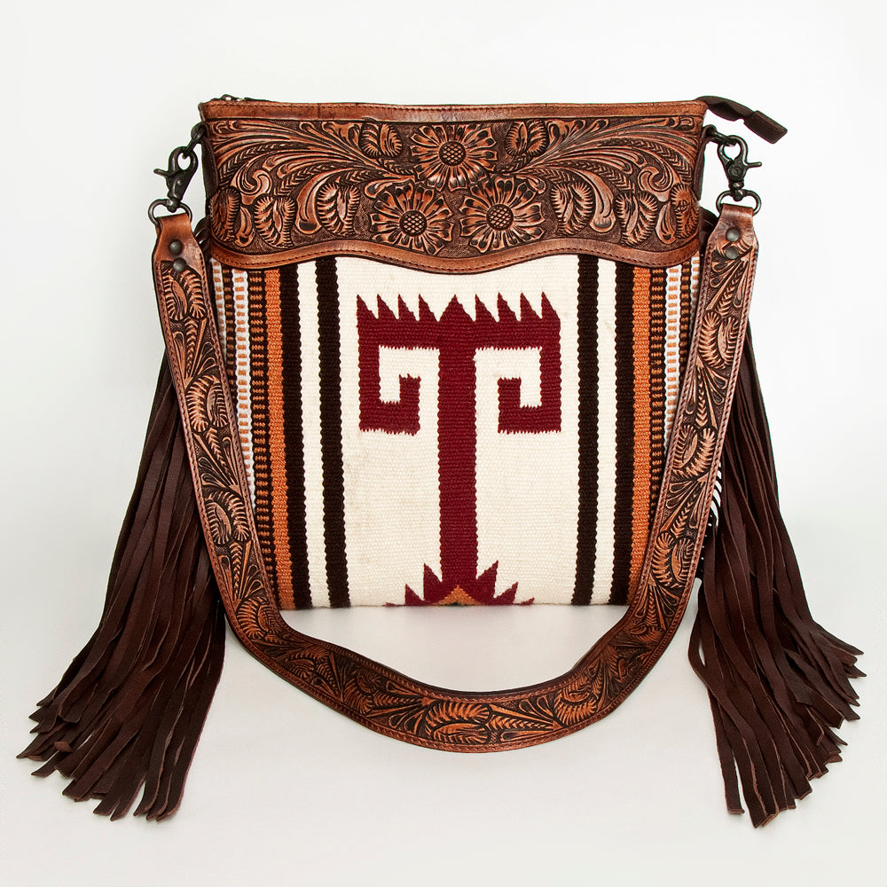 American Darling Signature Crossbody Hand Tooled Saddle Blanket Genuine Leather Women Bag Western Handbag Purse