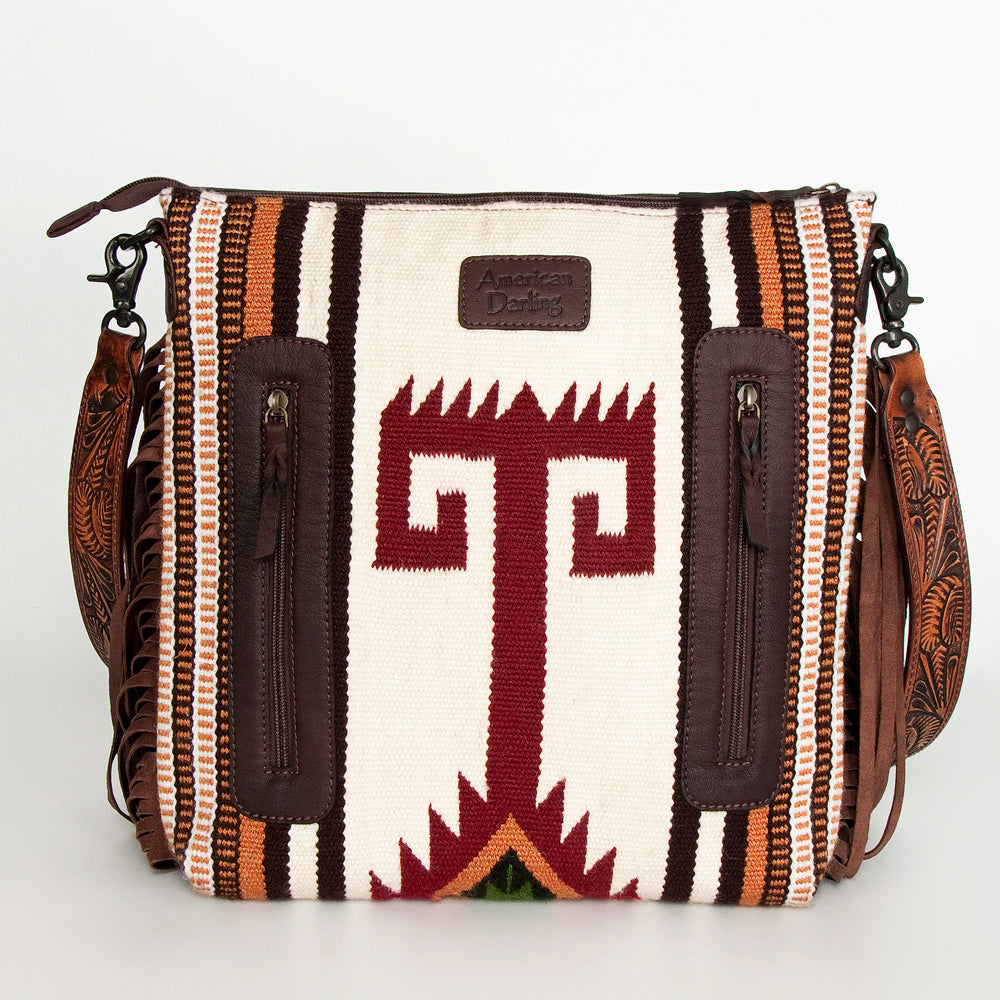 American Darling Signature Crossbody Hand Tooled Saddle Blanket Genuine Leather Women Bag Western Handbag Purse