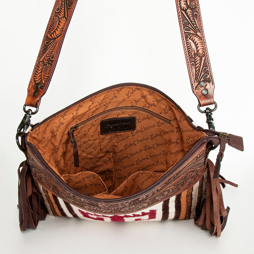 American Darling Signature Crossbody Hand Tooled Saddle Blanket Genuine Leather Women Bag Western Handbag Purse