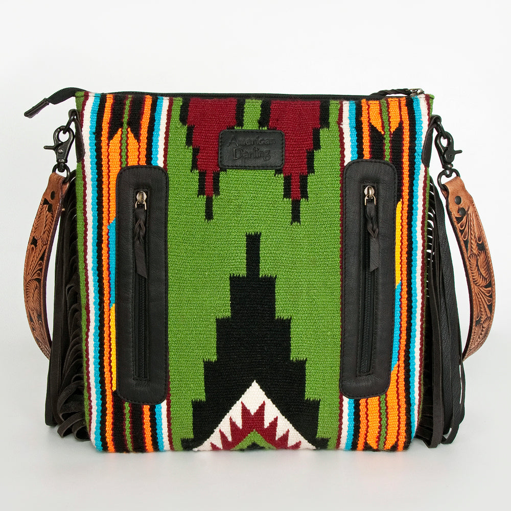 American Darling Signature Crossbody Hand Tooled Saddle Blanket Genuine Leather Women Bag Western Handbag Purse