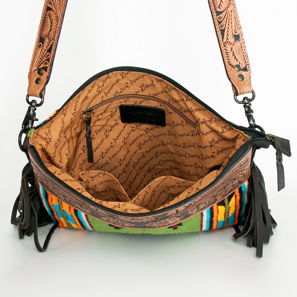 American Darling Signature Crossbody Hand Tooled Saddle Blanket Genuine Leather Women Bag Western Handbag Purse