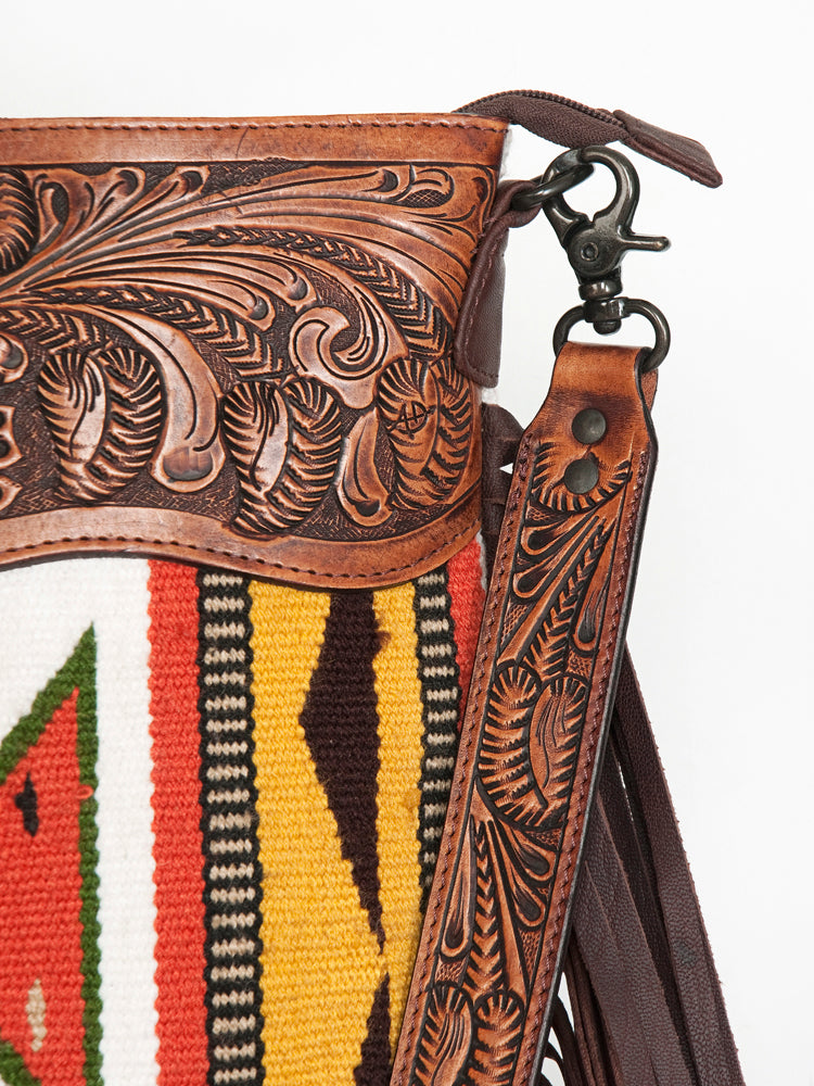 American Darling Signature Crossbody Hand Tooled Saddle Blanket Genuine Leather Women Bag Western Handbag Purse