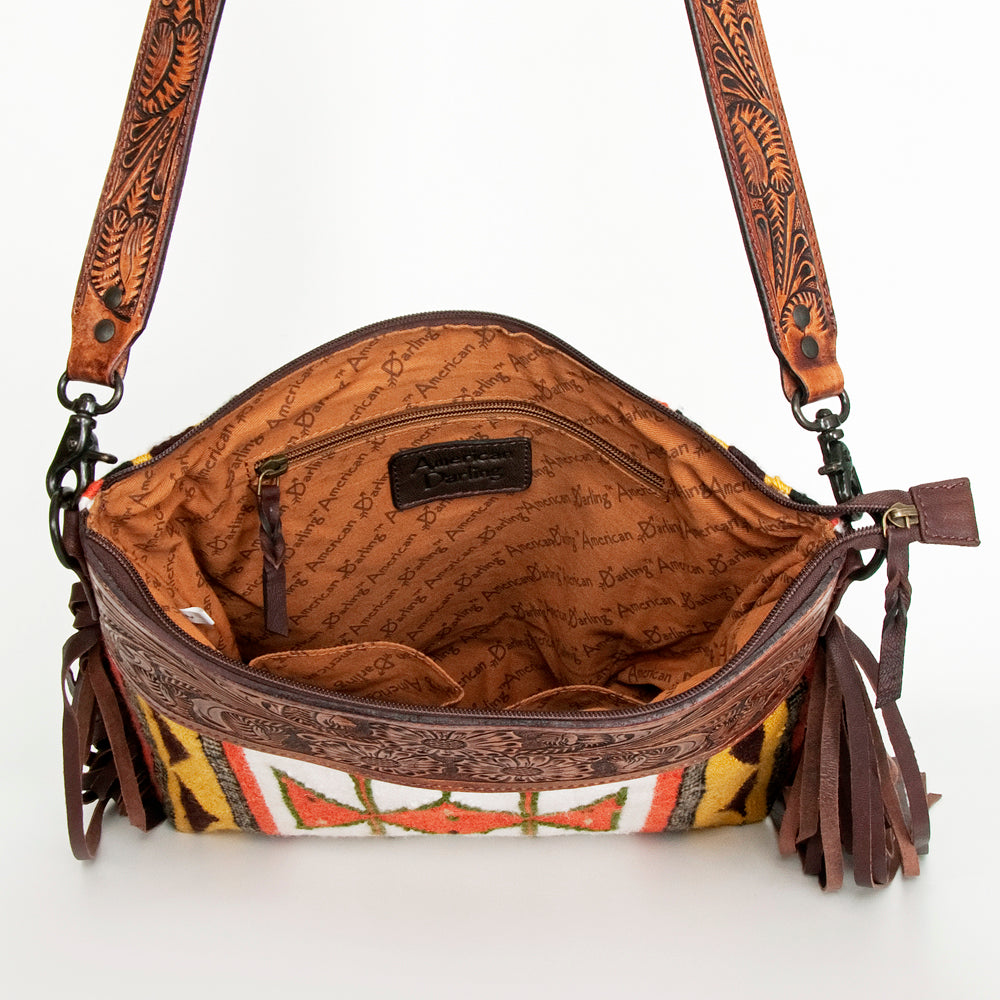 American Darling Signature Crossbody Hand Tooled Saddle Blanket Genuine Leather Women Bag Western Handbag Purse