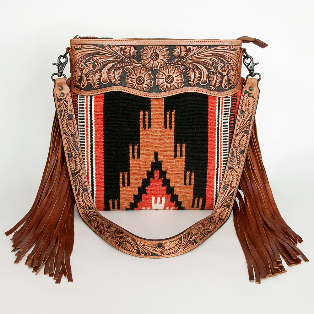 American Darling Signature Crossbody Hand Tooled Saddle Blanket Genuine Leather Women Bag Western Handbag Purse