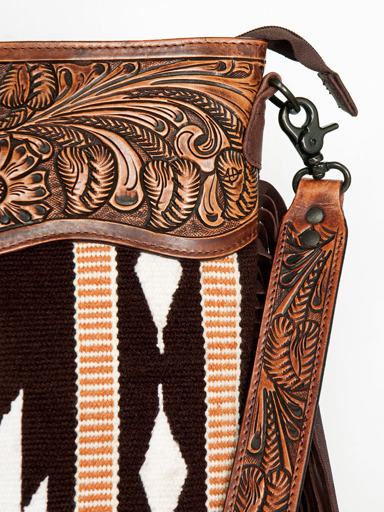American Darling Signature Crossbody Hand Tooled Saddle Blanket Genuine Leather Women Bag Western Handbag Purse