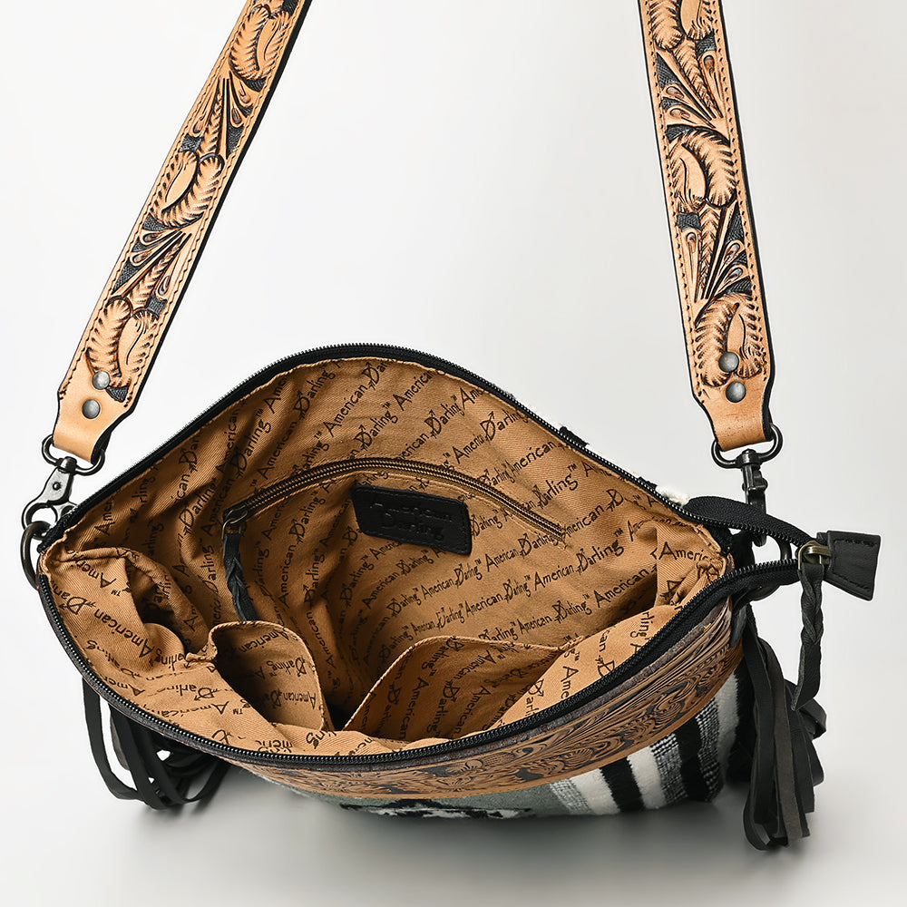 American Darling Signature Crossbody Hand Tooled Saddle Blanket Genuine Leather Women Bag Western Handbag Purse