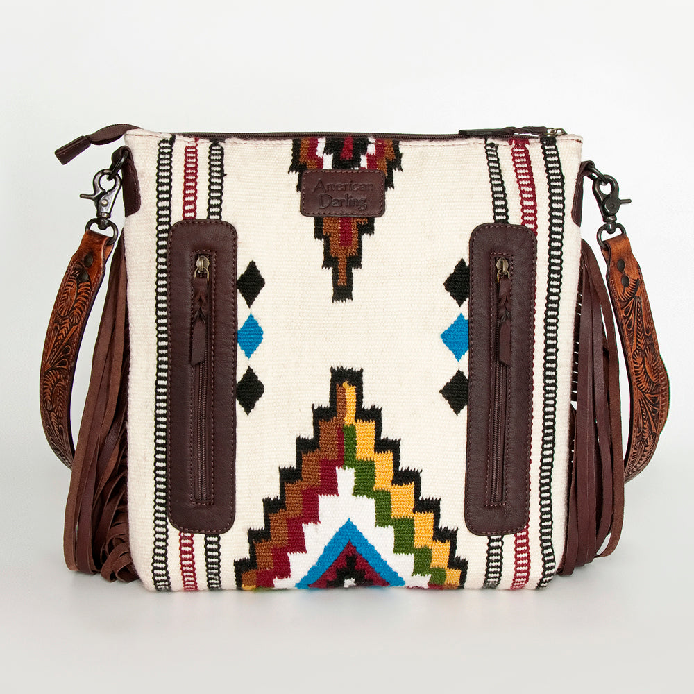 American Darling Signature Crossbody Hand Tooled Saddle Blanket Genuine Leather Women Bag Western Handbag Purse