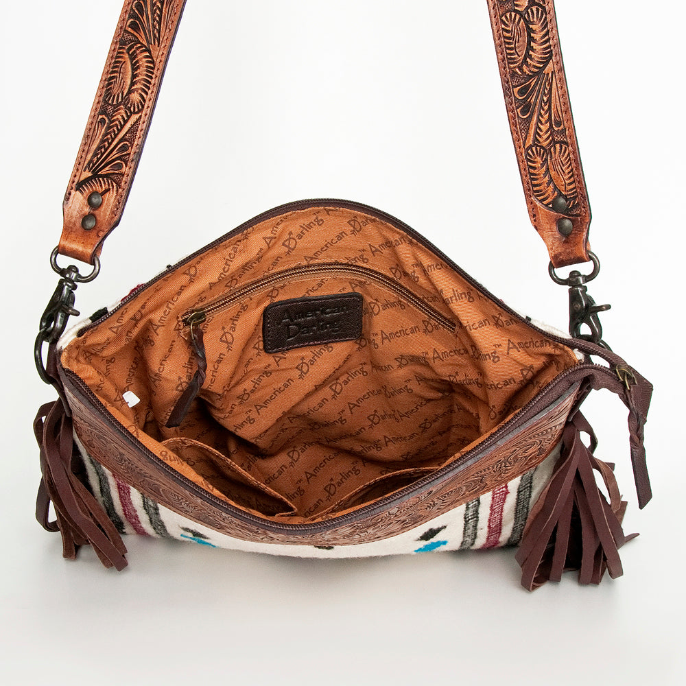 American Darling Signature Crossbody Hand Tooled Saddle Blanket Genuine Leather Women Bag Western Handbag Purse