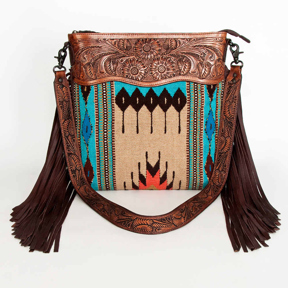 American Darling Signature Crossbody Hand Tooled Saddle Blanket Genuine Leather Women Bag Western Handbag Purse