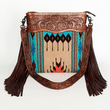American Darling Signature Crossbody Hand Tooled Saddle Blanket Genuine Leather Women Bag Western Handbag Purse