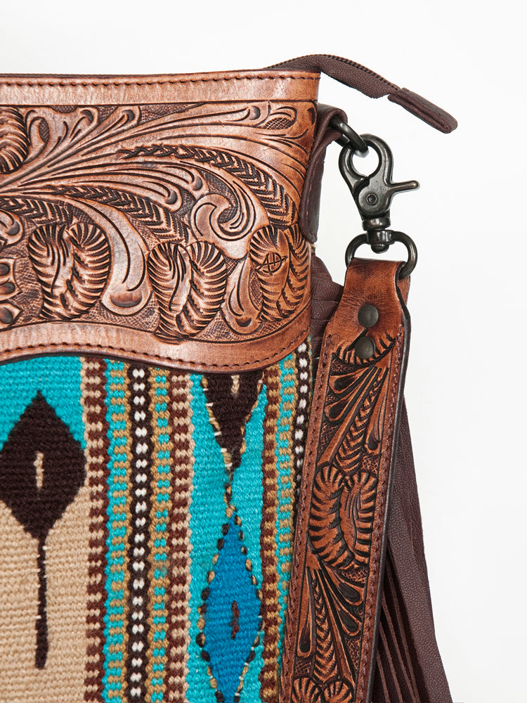 American Darling Signature Crossbody Hand Tooled Saddle Blanket Genuine Leather Women Bag Western Handbag Purse