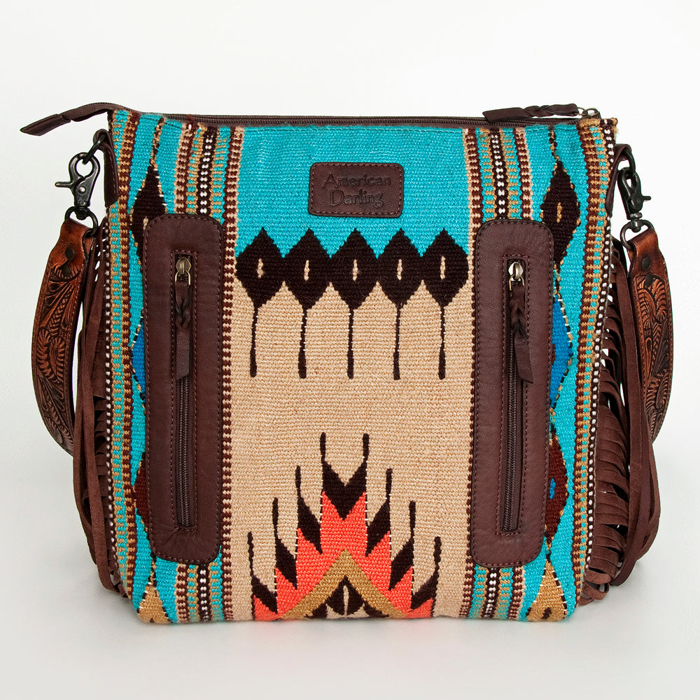 American Darling Signature Crossbody Hand Tooled Saddle Blanket Genuine Leather Women Bag Western Handbag Purse