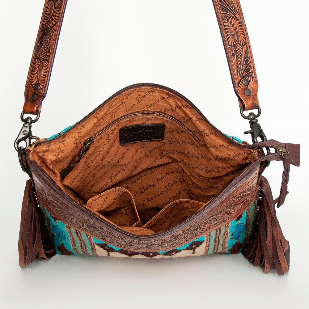 American Darling Signature Crossbody Hand Tooled Saddle Blanket Genuine Leather Women Bag Western Handbag Purse