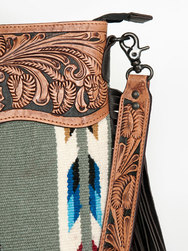 American Darling Signature Crossbody Hand Tooled Saddle Blanket Genuine Leather Women Bag Western Handbag Purse