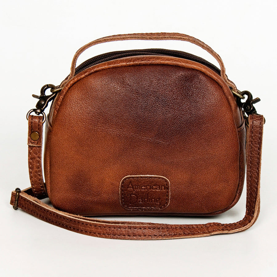 American Darling Cross body Bag, Handcrafted Woven Genuine Leather, Vegetable Tanned Western Purse with YKK Zipper