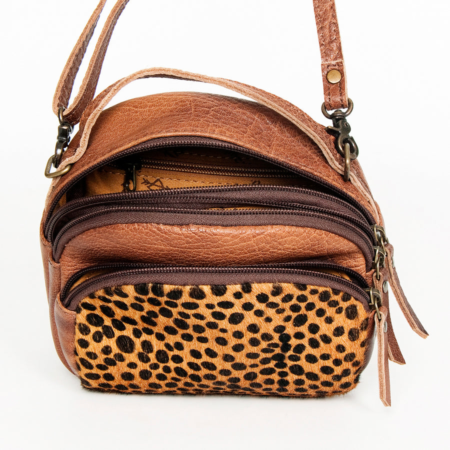 American Darling Cross body Bag, Handcrafted Woven Genuine Leather, Vegetable Tanned Western Purse with YKK Zipper